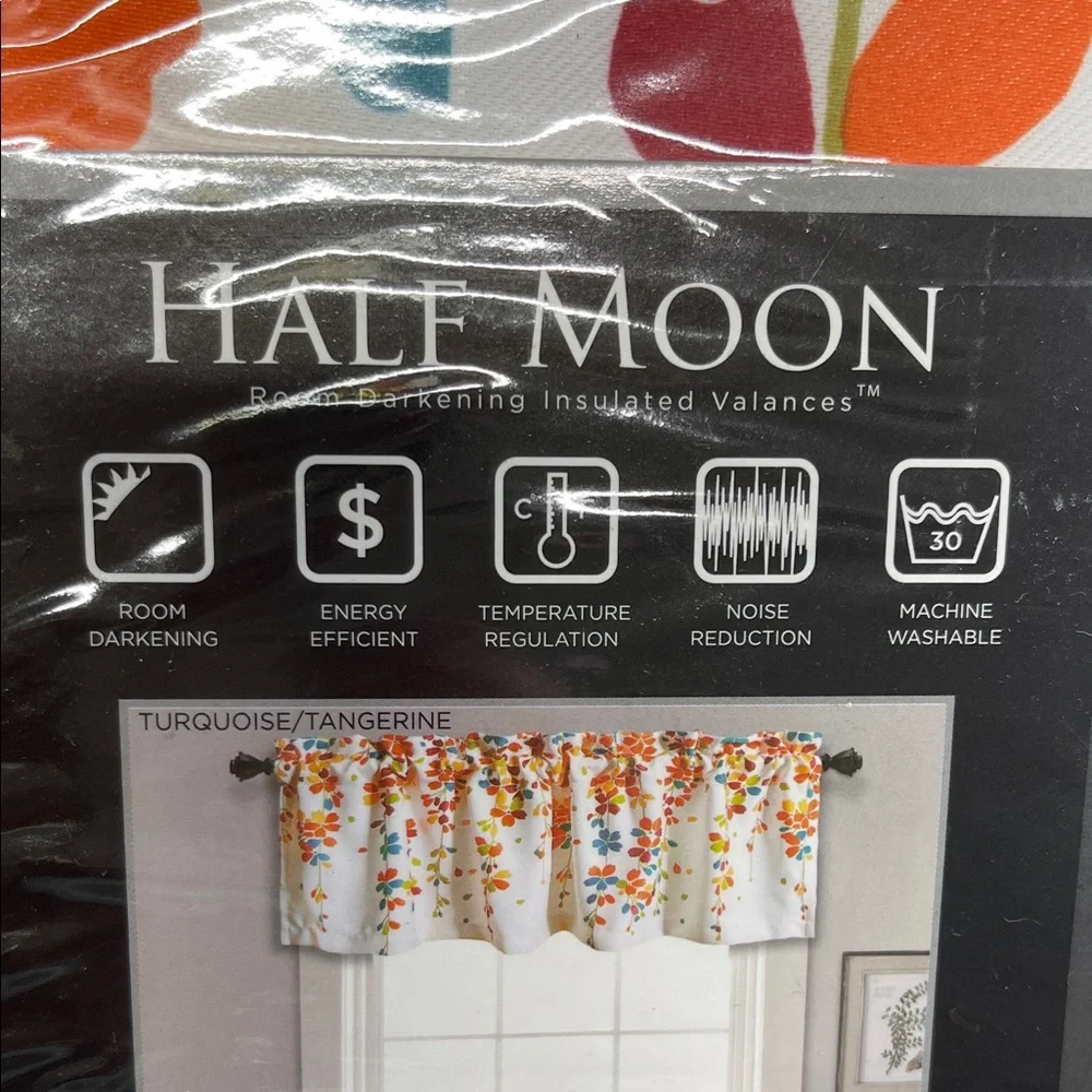 Floral Valance Curtains 52x18 Set